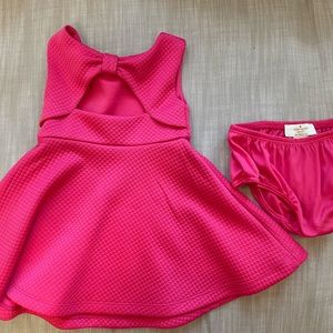 Kate spade 18 month hot pink bow back dress co diction like new!
